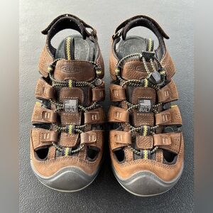 Men 8.5 KEEN Rialto comfort Hiking Sport Fisherman Sandals Brown Leather
